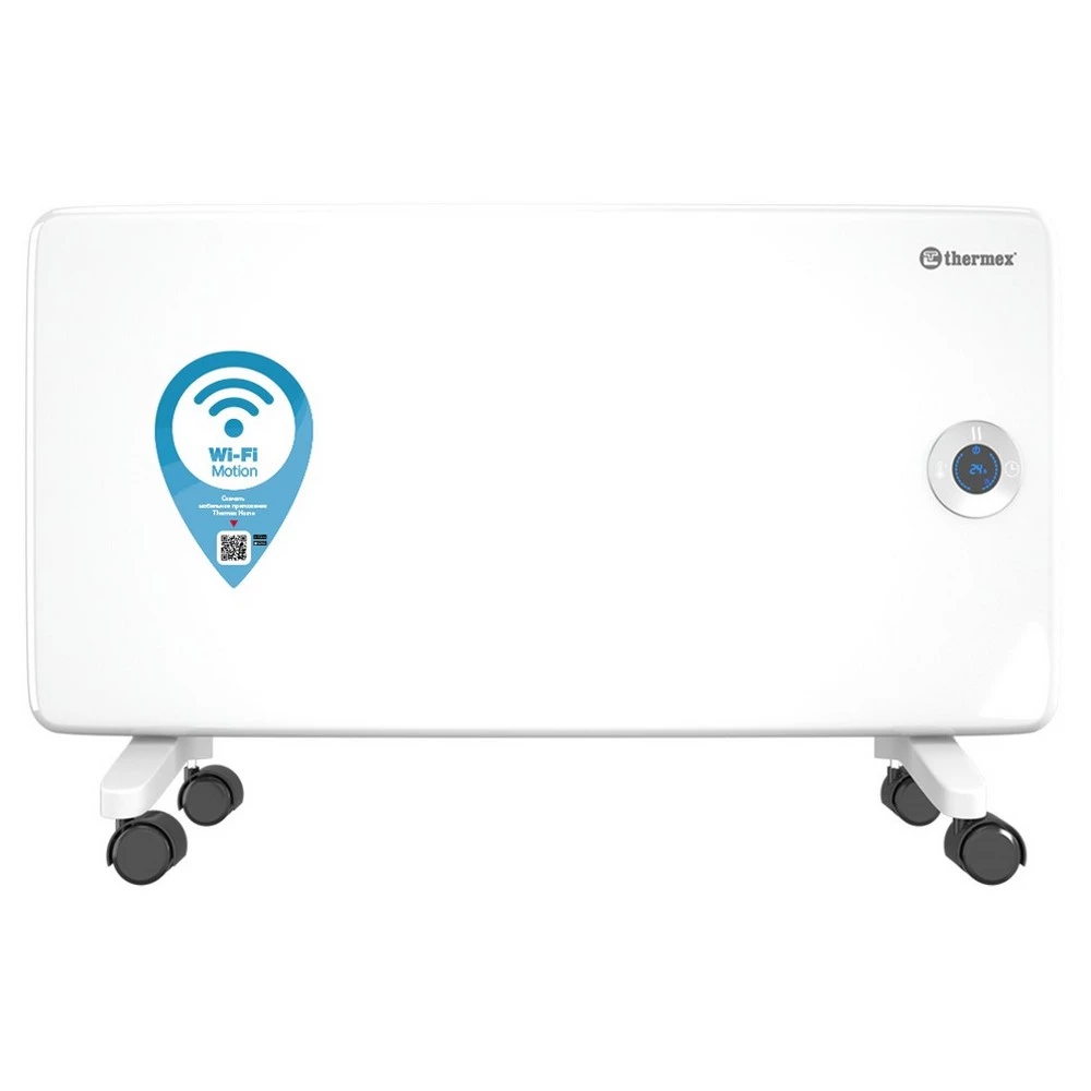 Конвектор электрический THERMEX Frame E Wi-Fi 1000E 1 с электронным термостатом, ножки с шасси, белый
