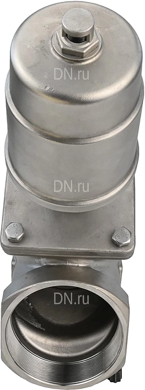 Клапан отсечной пневматический 3″ Ду80 Ру25, корпус - нержавеющая сталь SS316, резьбовой, Y-образный, корпус привода - нержавеющая сталь CF8 (VSP3231P-T-1PNC)