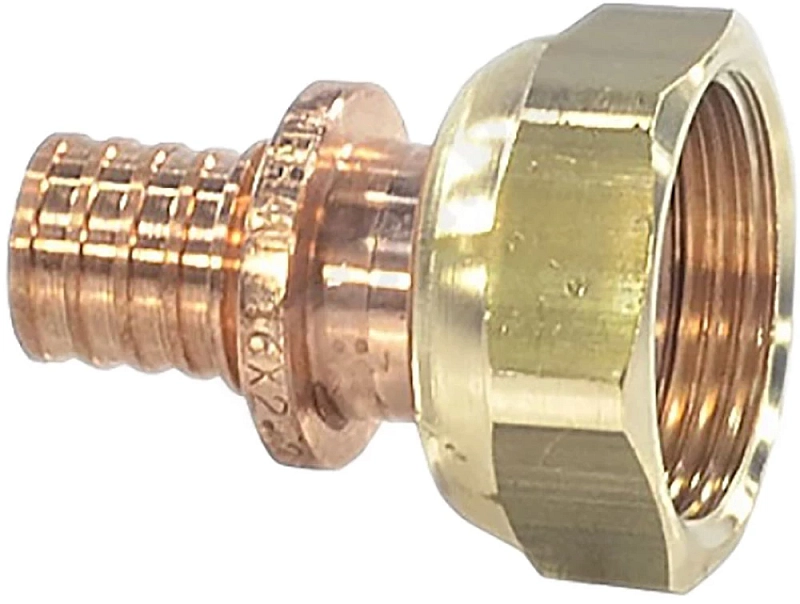 Переходник аксиальный РЕХАУ Rautitan RX+ Дн16хG 1/2″ Ру10 для труб из сшитого полиэтилена с накидной гайкой, корпус- бронза 14563353001