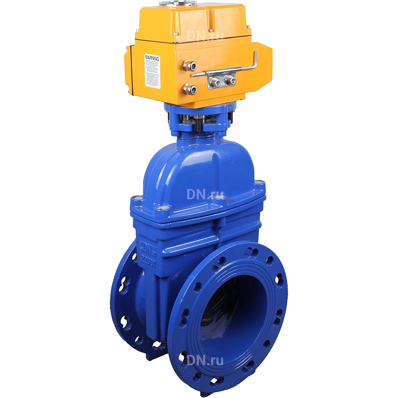 Задвижка клиновая 30ч939р (аналог МЗВ) Ду150 Ру10/16 фланцевая, клин - обрезиненный, шпиндель - невыдвижной, корпус - чугун, уплотнение - EPDM, c ISO-фланцем с электроприводом многооборотным MT-N-010EM-O1-380VAC-У1 (GVWN1414E-2W-F)